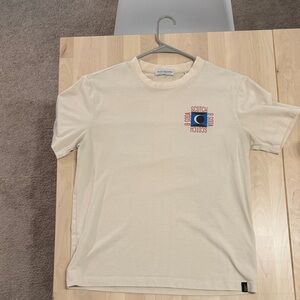 Scotch & Soda Beige Tee with Blue Accent
